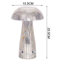 BUFFER® Mantar Model USB Şarjlı Dokunmatik 3 Farklı Işık Modlu Masa Üstü Kristal Akrilik Lamba Led
