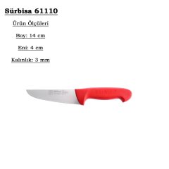 Sürmene Sürbisa Kurban Bıçak Seti Kırmızı Renk (61140+61108+61110+61099)