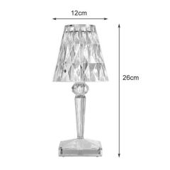 BUFFER® Abajur Model USB Şarjlı Kumandalı 16 Farklı Işık Modlu Masa Üstü Kristal Akrilik Lamba Led