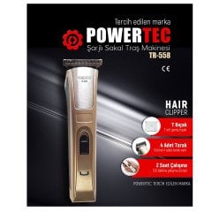 Powertec TR-558 Şarjlı Sakal Tıraş Makinesi Geniş Ağızlı