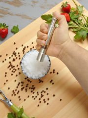 Paslanmaz Çelik Baharat Öğütücü Üstten Basmalı 15 cm Tuz Değirmeni