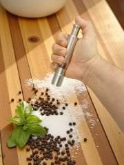 Paslanmaz Çelik Baharat Öğütücü Üstten Basmalı 15 cm Tuz Değirmeni