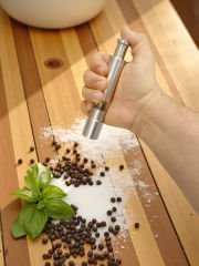 Paslanmaz Çelik Baharat Öğütücü Üstten Basmalı 15 cm Tuz Değirmeni