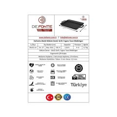 Defonte Döküm Demir 26x32cm Dikdörtgen Grill Izgara Tava