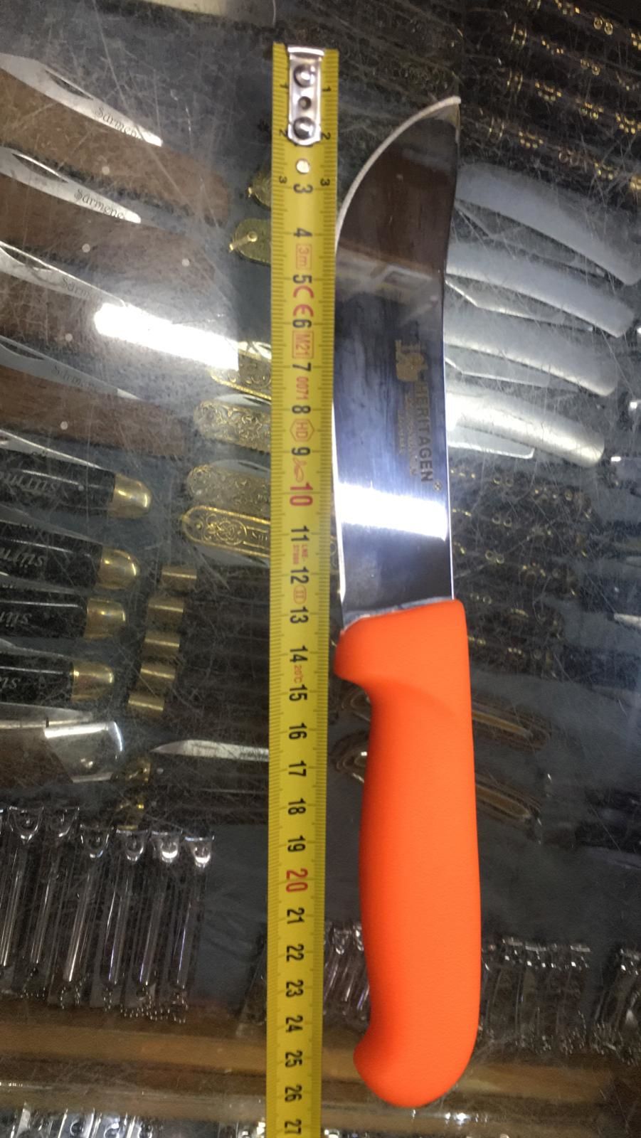 Heritagen Pala 26 cm Kanallı Bıçak Karkas Bıçağı (Turuncu)