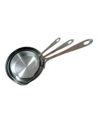 3 'lü Yağ Sos Tavası Seti Paslanmaz 18/10 Ni (16/14/12cm)