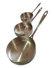 3 'lü Yağ Sos Tavası Seti Paslanmaz 18/10 Ni (16/14/12cm)