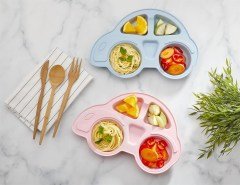 BUFFER® Bebekler İçin Araba Şeklinde Sevimli Mama Tabağı Çocuk Tabldot