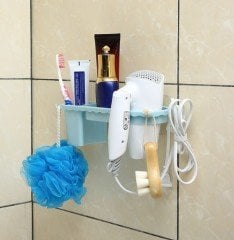 Banyo Organizer Raf ve Fön Makinası Askısı