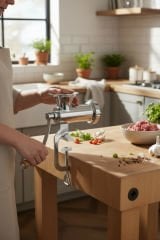 10’luk Paslanmaz Çelik Kıyma Makinesi Masaya Bağlanan– Dayanıklı ve Hijyenik