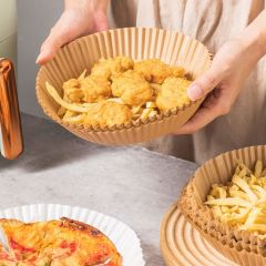 BUFFER® 50 Adet Air Fryer Pişirme Kağıdı Tek Kullanımlık  23 Cm Yuvarlak Pişirme Kağıdı XXL PVC li