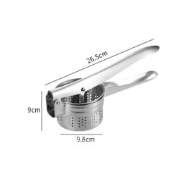 Patates Ezici Büyük Hazneli Püre Ezeceği Full Krom Metal 26,5 cm