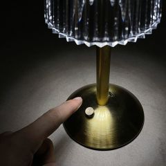 BUFFER® Masa Üstü Taşınabilir USB Şarjlı Dokunmatik Eskitme Lambader Model Led Kristal Abajur W-030
