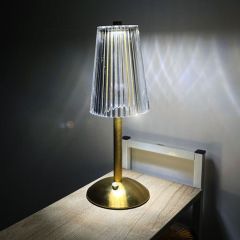 BUFFER® Masa Üstü Taşınabilir USB Şarjlı Dokunmatik Eskitme Lambader Model Led Kristal Abajur W-030