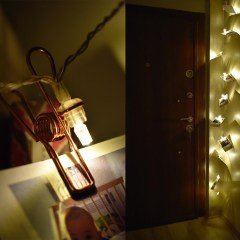 BUFFER® 2 Metre 10 Adet Led Işıklı Dekoratif Fotoğraf Askılığı Mandalları