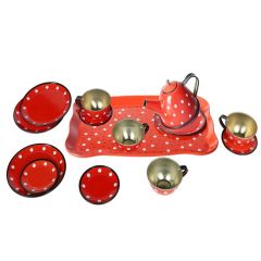 14 PRÇ RENKLİ PUANTİYELİ METAL TENCERE