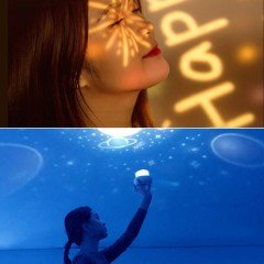 BUFFER® 6 Fonksiyonlu Renkli Döner USBli Gece Lambası Gökyüzü Projeksiyonlu Dekor Aydınlatma