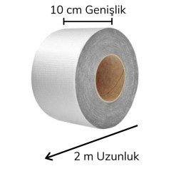 BUFFER® 2 Mt Yüksek Sıcaklık Dayanan Su Geçirmez Çatı  Duvar Çatlak Onarıcı Yapışkan Bant Folyo 10 Cm