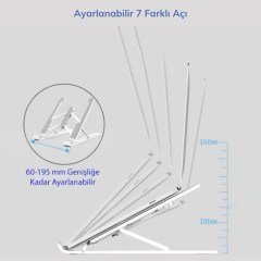 BUFFER® Ayarlanabilir Plastik Dizüstü Destek Tabanı Katlanabilir Taşınabilir Laptop Sehpası Yükseltici