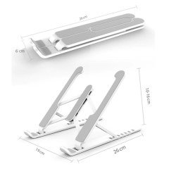 BUFFER® Ayarlanabilir Plastik Dizüstü Destek Tabanı Katlanabilir Taşınabilir Laptop Sehpası Yükseltici