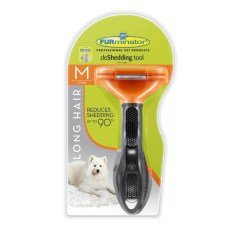 BUFFER® Uzun Tüylü Köpekler İçin Kolay Tarama Fırçası Temizlenebilir Çelik Tarak Tüy Toplayıcı Medium