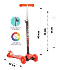 Torutoys Kırmızı Twist Işıklı Scooter Kırmızı