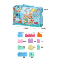 2946 Play Blox Pastel Blok Yapı Oyuncakları 83 Parça ,Saklama Çantalı ,1 Yaş ve Üzeri