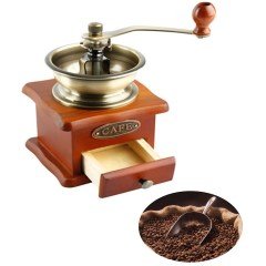 BUFFER® Otantik Ahşap Kahve Öğütücü Toz Kahve Çekme El Değirmen Öğütücü