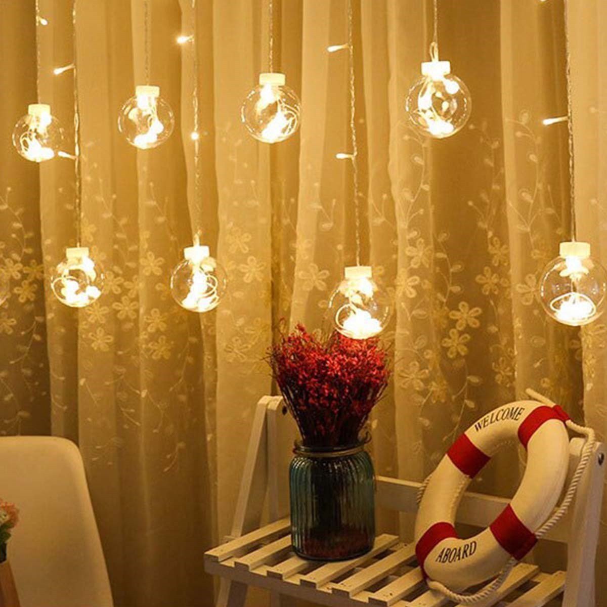 BUFFER® Top Led Işık Saçak Led Aydınlatma Dekor Işık (Usb ve Pilli)