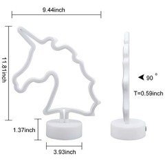 BUFFER® Unicorn Renkli Dekoratif Neon Led Pilli Masa ve Gece Lambası