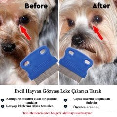 BUFFER® Evcil Hayvan Kedi Köpek Pire Tarağı ve Köpek Gözyaşı Lekesi Tarağı