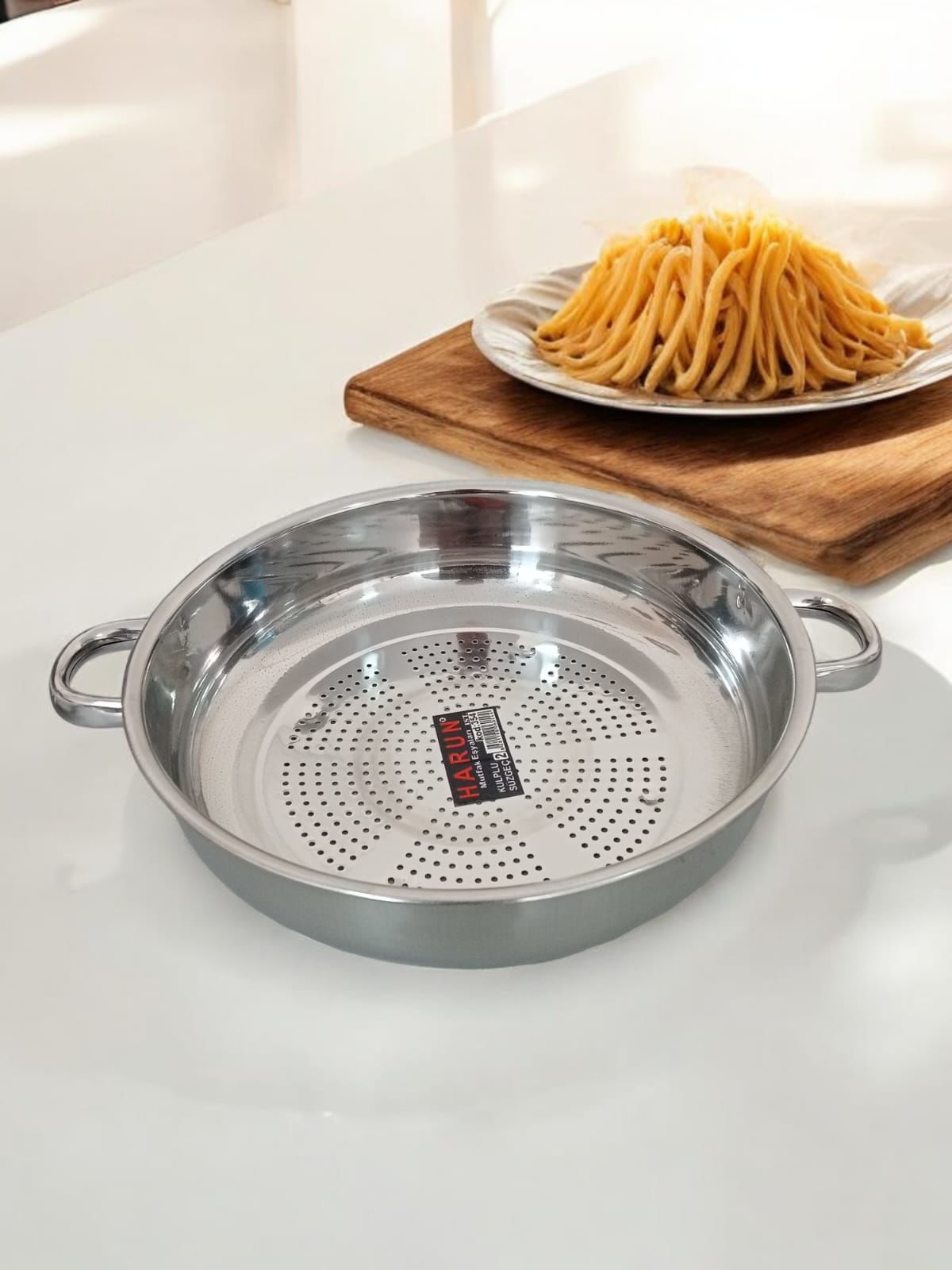 Paslanmaz Çelik Kulplu Süzgeç Makarna Süzgeci 2 Numara