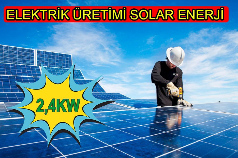 2,4KW EV İÇİN GÜNEŞ ENERJİ SİSTEM ELEKTRİK ÜRETİMİ BUZDOLABI + TV + LAMBA