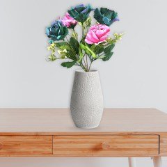 BUFFER® 5 Dallı 28 cm Gül Yapay Çiçek  Yeşil Lila-CK010YL