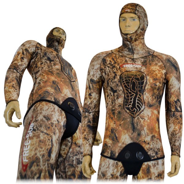 Free Sub 3 mm Avcı Dalış Elbisesi Kahverengi Eh1002C3 3XL