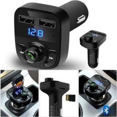 BUFFER® Car X8 Araç İçi Fm Transmitter Bluetooth Usb Mp3 Sd Kart Kiti