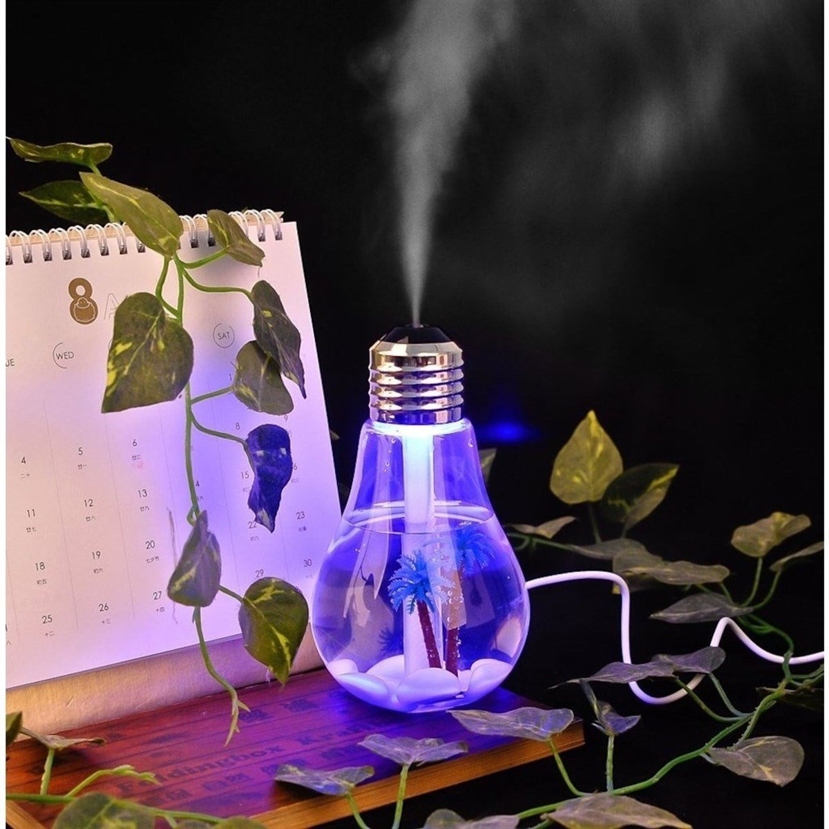 BUFFER® Night Light Bulb Humidifier Mini Ampul Nemlendirici Usb Girişli