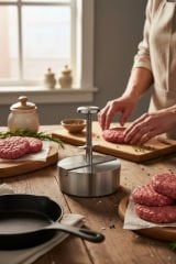 Yaylı Hamburger Presi Köfte Basma Kalıbı 12 Cm İnce Paslanmaz Çelik 100-130 gr