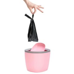 BUFFER® Plastik Tezgah Üstü Döner Kapaklı Mini Çöp Kutusu Kovası Tenekesi