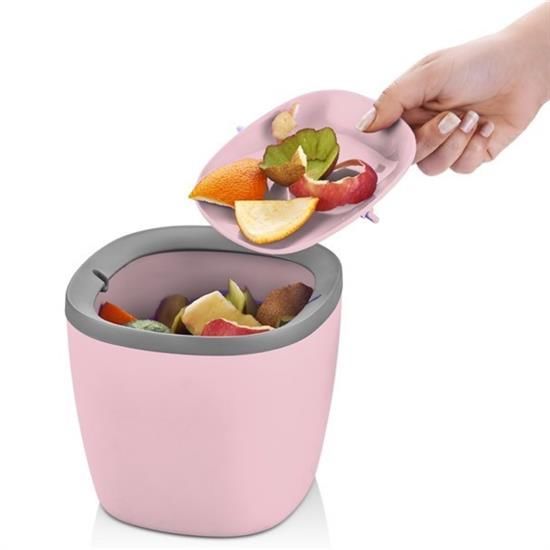 BUFFER® Plastik Tezgah Üstü Döner Kapaklı Mini Çöp Kutusu Kovası Tenekesi
