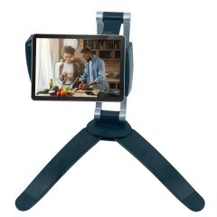 BUFFER® 360 Derece Dönebilen Mutfak Masaüstü Telefon Tablet Tutucu Ayarlanabilir Esnek Ayaklı Metal Gövdeli