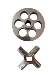 22 Numara 16 mm 2'li Kıyma Makinesi Ayna ve Bıçak Seti