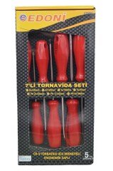 BUFFER® 7 Parça Tornavida Seti Mıknatıslı Uçlu Ergonomik Saplı Takım