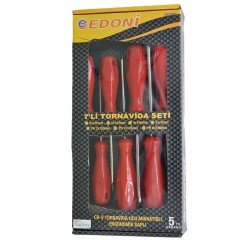 BUFFER® 7 Parça Tornavida Seti Mıknatıslı Uçlu Ergonomik Saplı Takım