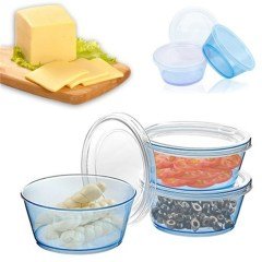 BUFFER® 3lü Kapaklı Gıda Yemek Yiyecek Saklama Erzak Kabı Kutusu Seti