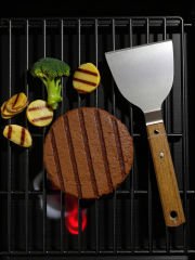 Paslanmaz Çelik Mutfak Spatulası, Smash Burger, Pankek, Keskin Ağız 12cm, Geniş Ağızlı BLZ-46