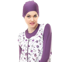 Emayo Tam Kapalı Tesettür Mayo Alaçatı 5003 Mor XL