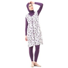 Emayo Tam Kapalı Tesettür Mayo Alaçatı 5003 Mor XXL