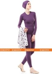 Emayo Tam Kapalı Tesettür Mayo Alaçatı 5003 Mor XXL