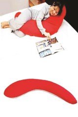 BUFFER® Yarım Boy Kırmızı Renk Destekli Ergonomik Hamile ve Uyku Yastığı